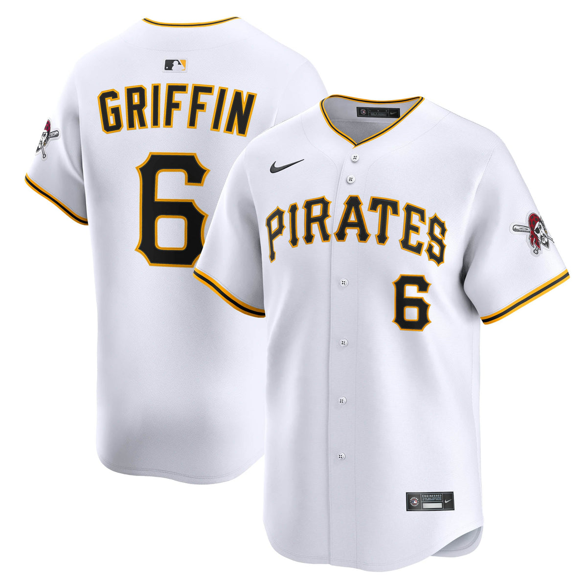 Pittsburgh Pirates Konnor Griffin Nike White Home Limited Jersey