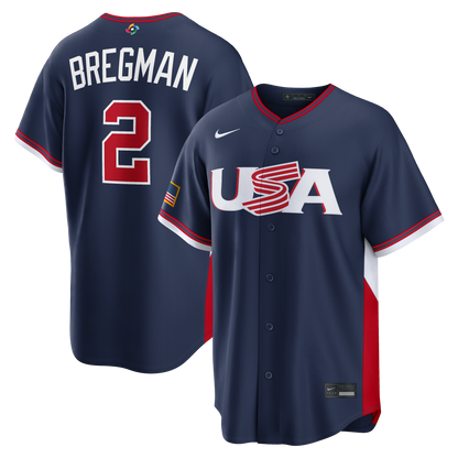 USA Baseball Alex Bregman Nike White 2026 World Baseball Classic Home Stadium Jersey