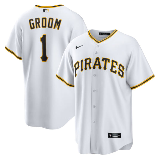 Pittsburgh Pirates Nike White #1 Groom Home Replica Jersey