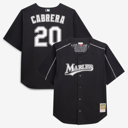 Miami Marlins Miguel Cabrera Mitchell & Ness Black Big & Tall Cooperstown Mesh Batting Practice Jersey