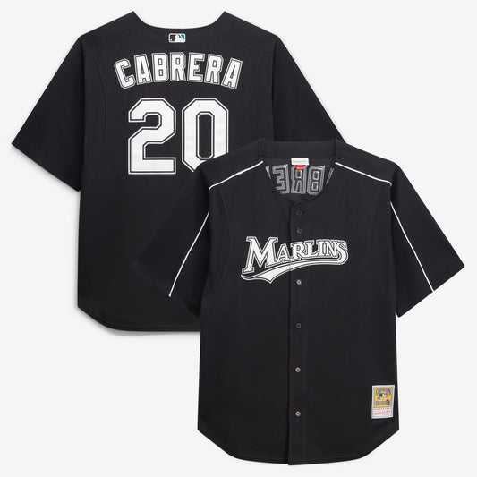 Miami Marlins Miguel Cabrera Mitchell & Ness Black Big & Tall Cooperstown Mesh Batting Practice Jersey