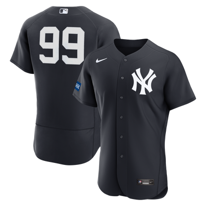 New York Yankees Aaron Judge Nike White Home Authentic Sponsor Patch Jersey