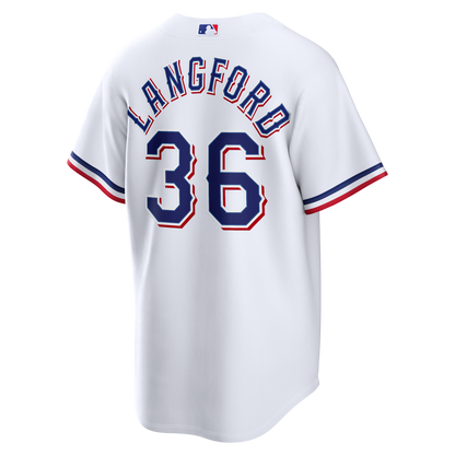Texas Rangers Wyatt Langford Nike White Home Replica Jersey