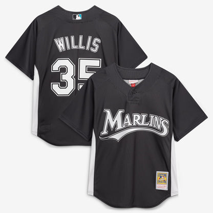 Florida Marlins Dontrelle Willis Mitchell & Ness Black Authentic Batting Practice Jersey