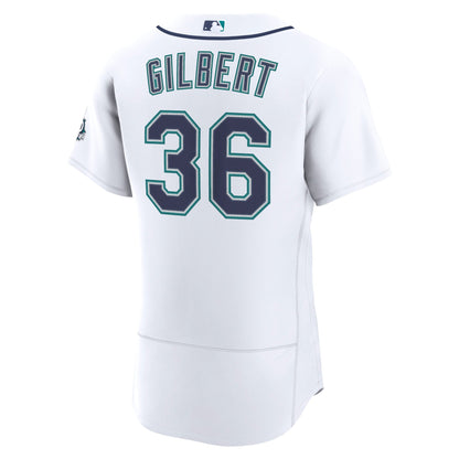Seattle Mariners Logan Gilbert Nike White Home 50th Season Authentic Jersey