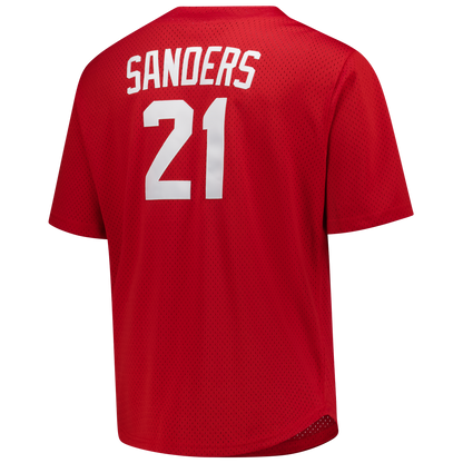 Cincinnati Reds Deion Sanders Mitchell & Ness Red Big & Tall Cooperstown Mesh Batting Practice Jersey