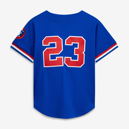 Chicago Cubs Ryne Sandberg Mitchell & Ness Royal Cooperstown Collection 1996 Mesh Batting Practice Button-Up Jersey