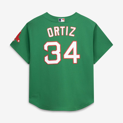 Boston Red Sox David Ortiz Mitchell & Ness Red Cooperstown Collection Mesh Batting Practice Button-Up Jersey