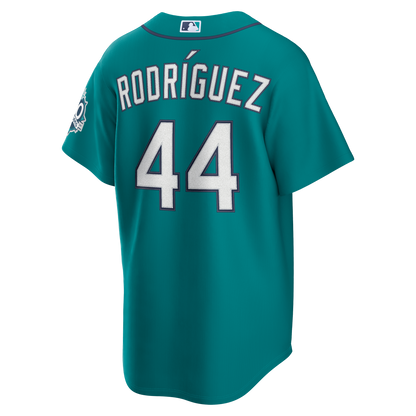 Seattle Mariners Julio Rodríguez Nike White Home Stadium 50th Season Patch Jersey