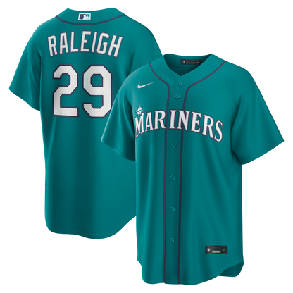 Seattle Mariners Cal Raleigh Nike Navy Road Replica Jersey