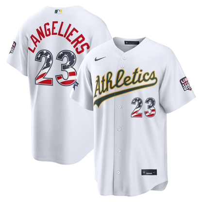2026 All-Star Edition Stars & Stripes Athletics Shea Langeliers Nike White Stadium Jersey