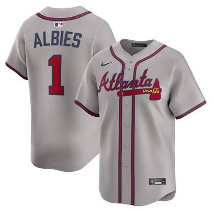 Atlanta Braves Ozzie Albies Nike Gray Road Limited Player Jersey