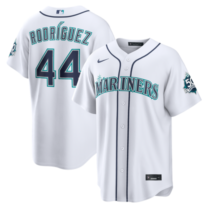 Seattle Mariners Julio Rodríguez Nike Teal Alternate Stadium 50th Season Patch Jersey