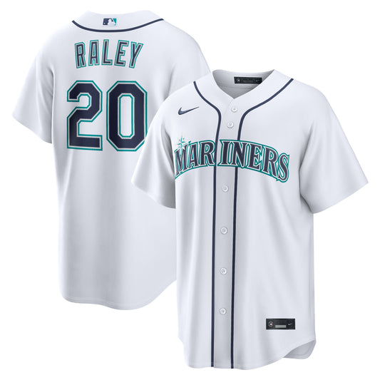 Seattle Mariners Luke Raley Nike White Home Replica Jersey