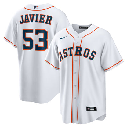 Houston Astros Cristian Javier Nike White Home Replica Jersey