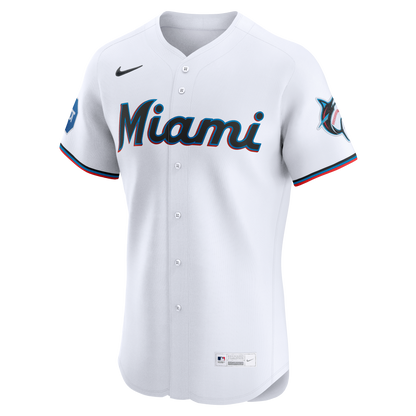 Miami Marlins Nike White Home Elite Jersey