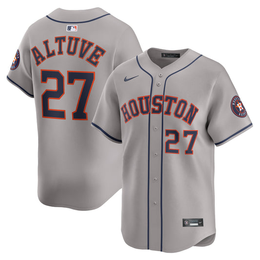 Houston Astros Jose Altuve Nike Gray Road Limited Player Jersey