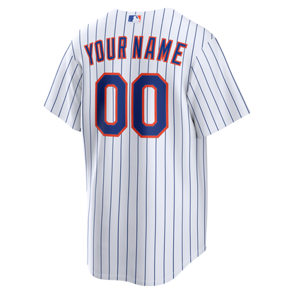 New York Mets Nike White Home Replica Custom Jersey