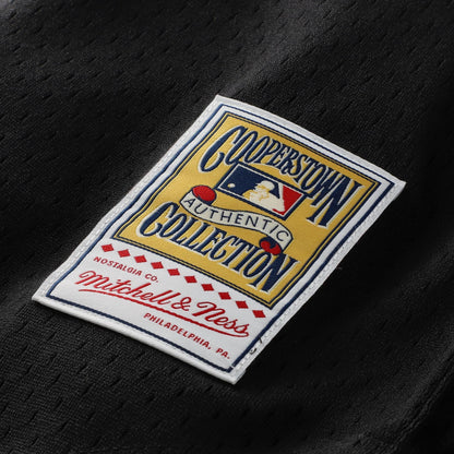 Cincinnati Reds Barry Larkin Mitchell & Ness Black Cooperstown Collection Mesh Batting Practice Button-Up Jersey