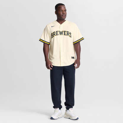 Milwaukee Brewers Jackson Chourio Nike Cream Home Replica Jersey