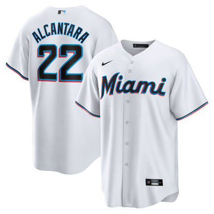 Miami Marlins Sandy Alcantara Nike White Replica Player Jersey