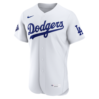 Los Angeles Dodgers Nike White Home Sponsor Patch Authentic Jersey