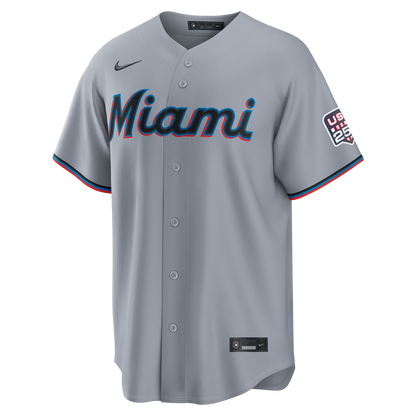 Fourth of July Miami Marlins Kyle Stowers Nike Gray USA 250 Stadium Jersey