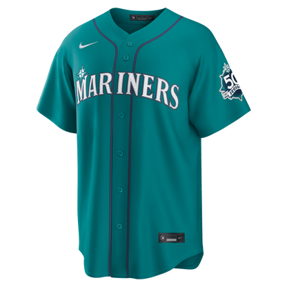 Seattle Mariners Cal Raleigh Nike Teal Alternate 50th Season Patch Stadium Jersey