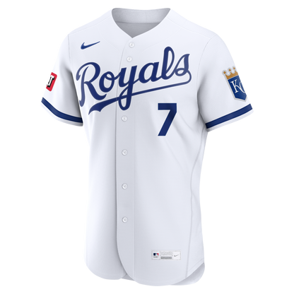 Kansas City Royals Bobby Witt Jr. Nike White Home Authentic Sponsor Patch Jersey
