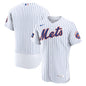 New York Mets Nike White Home Sponsor Patch Authentic Jersey