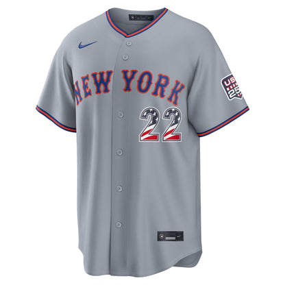 Fourth of July New York Mets Juan Soto Nike Gray USA 250 Stadium Jersey
