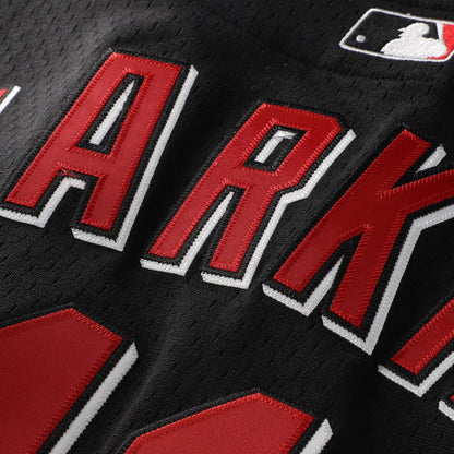 Cincinnati Reds Barry Larkin Mitchell & Ness Black Cooperstown Collection Mesh Batting Practice Button-Up Jersey
