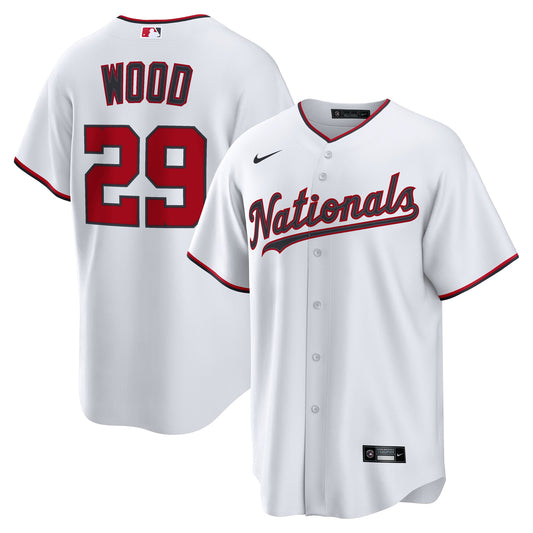 Washington Nationals James Wood Nike White Home Replica Jersey