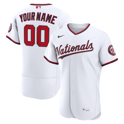 Washington Nationals Nike White Home Authentic Custom Jersey