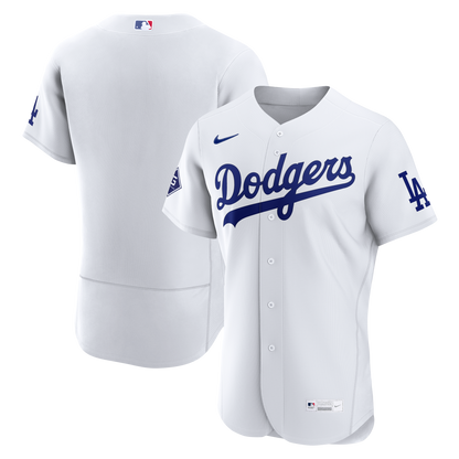 Los Angeles Dodgers Nike White Home Sponsor Patch Authentic Jersey