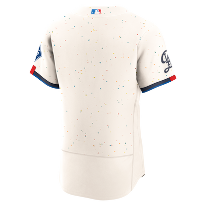 Los Angeles Dodgers Nike Cream City Connect Authentic Sponsor Patch Jersey