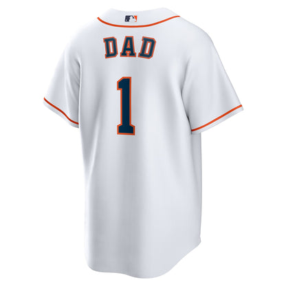 Houston Astros Nike White #1 Dad Home Replica Jersey