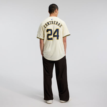 Milwaukee Brewers William Contreras Nike Cream Home Limited Player Jersey