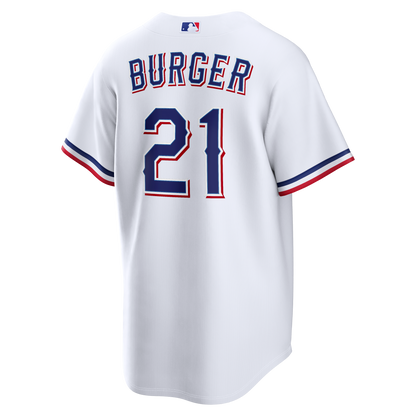 Texas Rangers Jake Burger Nike White Home Replica Jersey