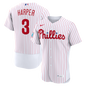 Philadelphia Phillies Bryce Harper Nike White Home Authentic Sponsor Patch Jersey