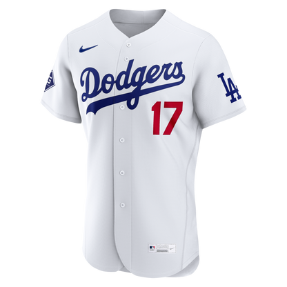 Los Angeles Dodgers Shohei Ohtani Nike White Home Authentic Sponsor Patch Jersey