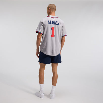 Atlanta Braves Ozzie Albies Nike Gray Road Limited Player Jersey