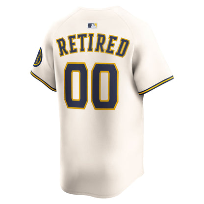 Milwaukee Brewers Nike Cream Home Limited Pick-A-Player Retired Roster Jersey