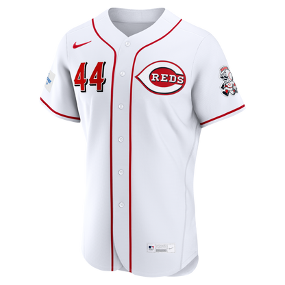 Cincinnati Reds Elly De La Cruz Nike White Home Authentic Sponsor Patch Jersey