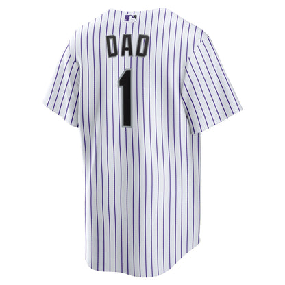 Colorado Rockies Nike White #1 Dad Home Replica Jersey