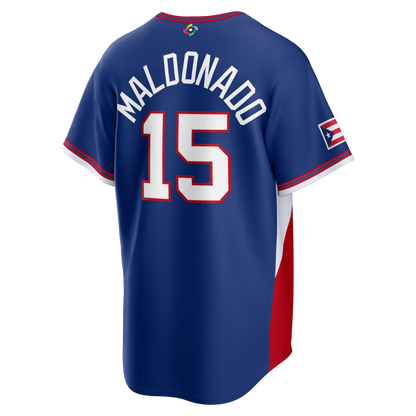 Puerto Rico Baseball Martín Maldonado Nike Royal 2026 World Baseball Classic Road Stadium Jersey