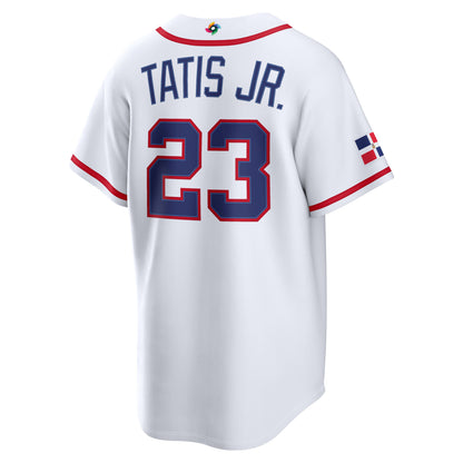Dominican Republic Baseball Fernando Tatis Jr. Nike White 2026 World Baseball Classic Home Stadium Jersey