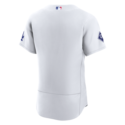Los Angeles Dodgers Nike White Home Sponsor Patch Authentic Jersey