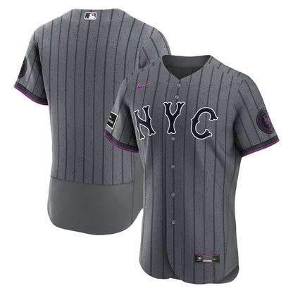 New York Mets Nike Gray City Connect Authentic Sponsor Patch Jersey