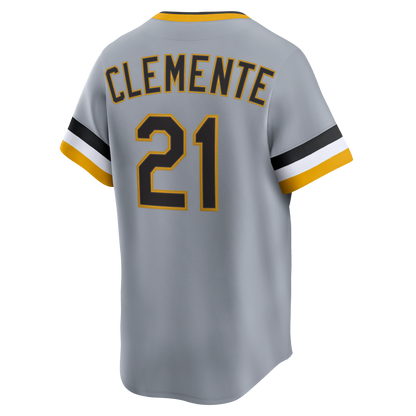 Pittsburgh Pirates Roberto Clemente Nike Gray Throwback Cooperstown Collection Limited Jersey